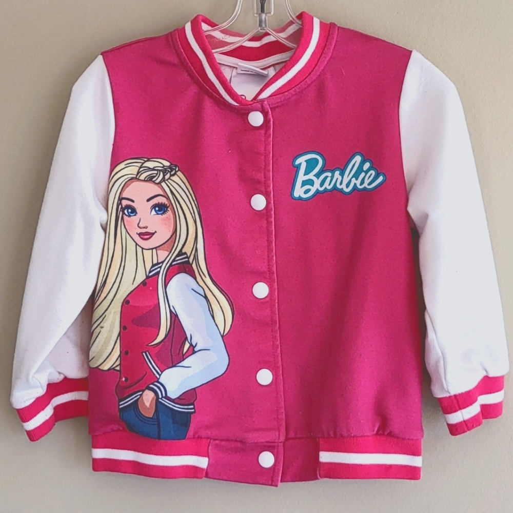 Barbie pink and white bomber style jacket